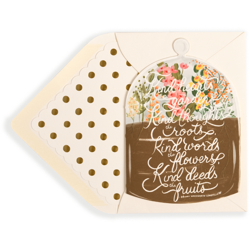 "Kind Words" Bell Jar Shaped Greeting Card
