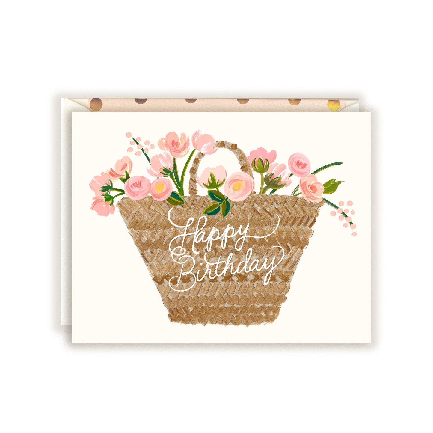 "Happy Birthday" Straw Tote Greeting Card