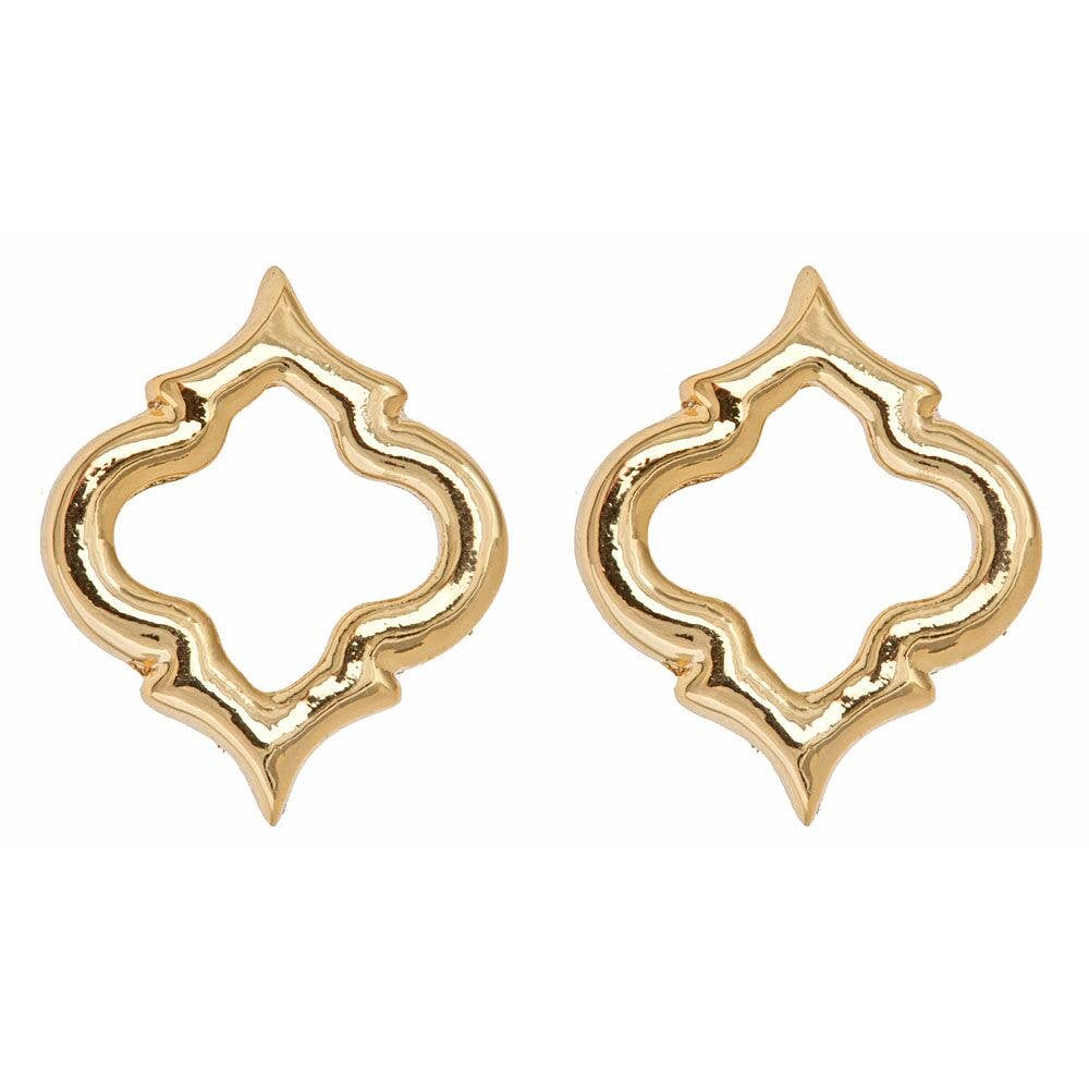 Gold Cutout Spade Earrings
