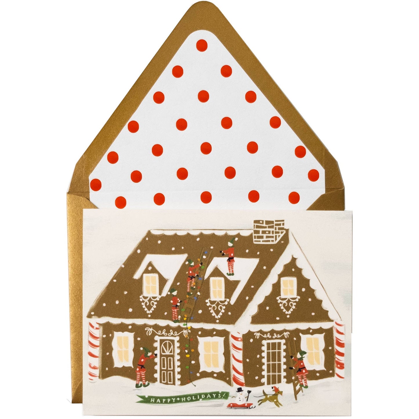 "Happy Holidays!" Gingerbread House Greeting Card