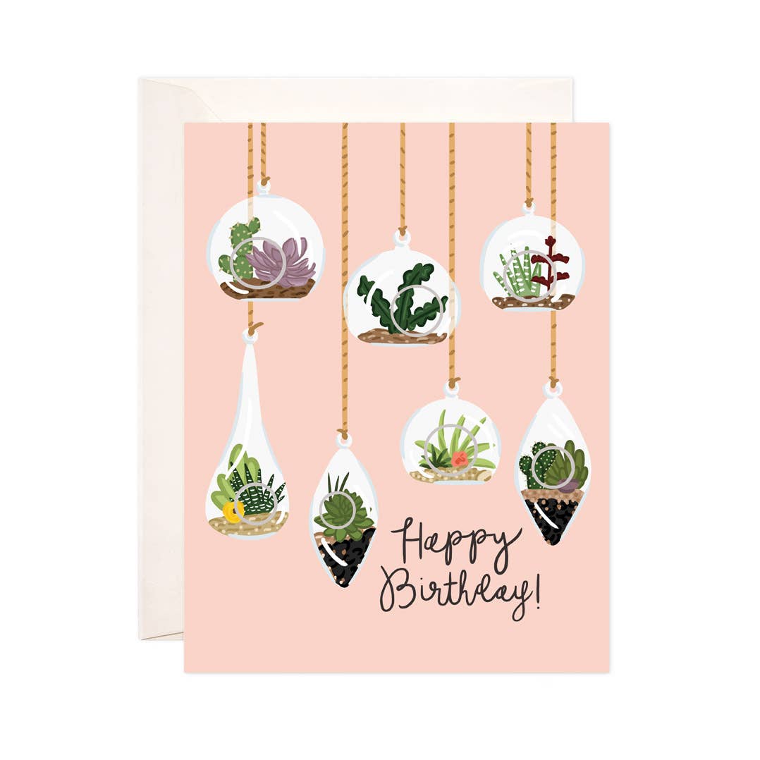 "Happy Birthday" Hanging Plants Greeting Card