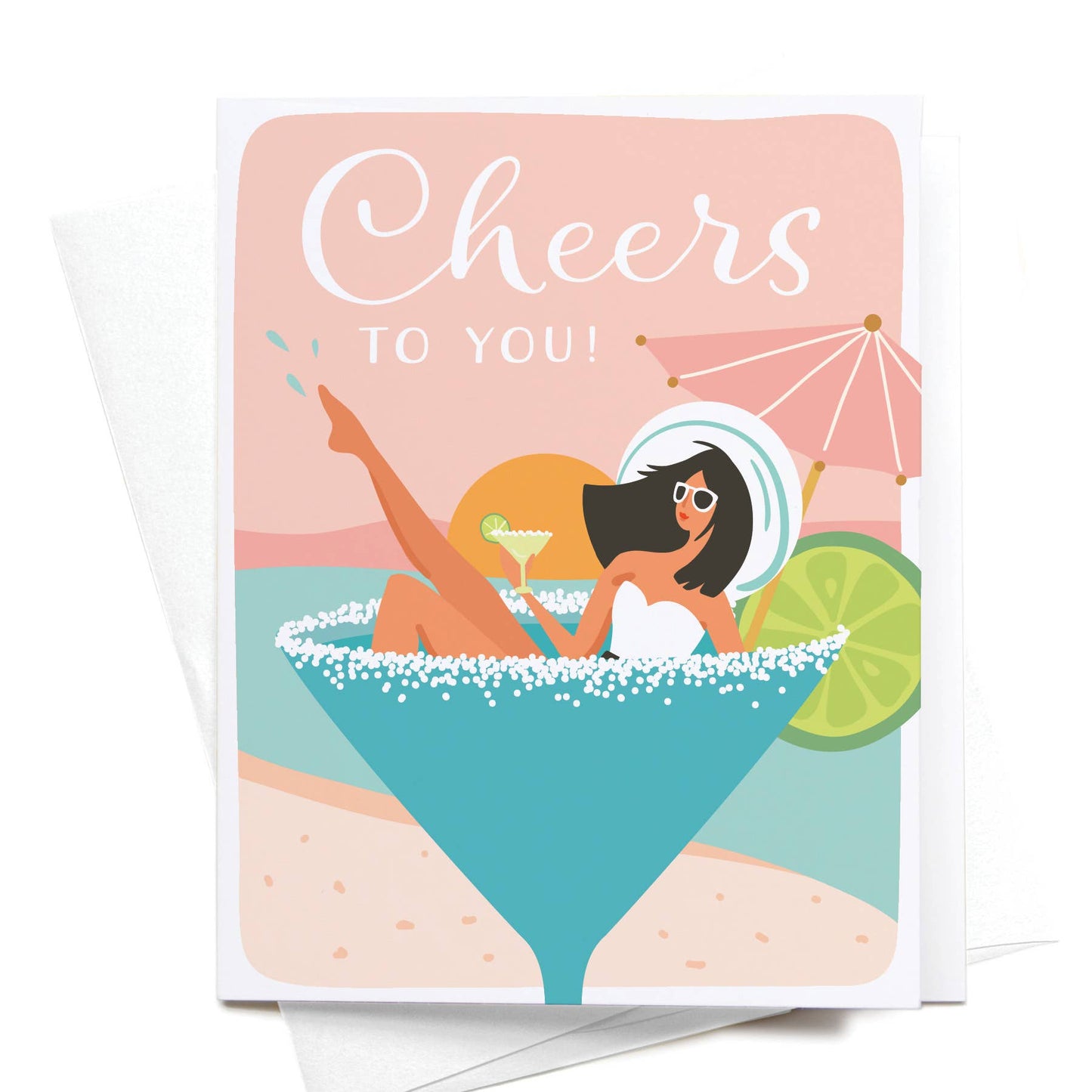 "Cheers To You!" Martini Girl Greeting Card