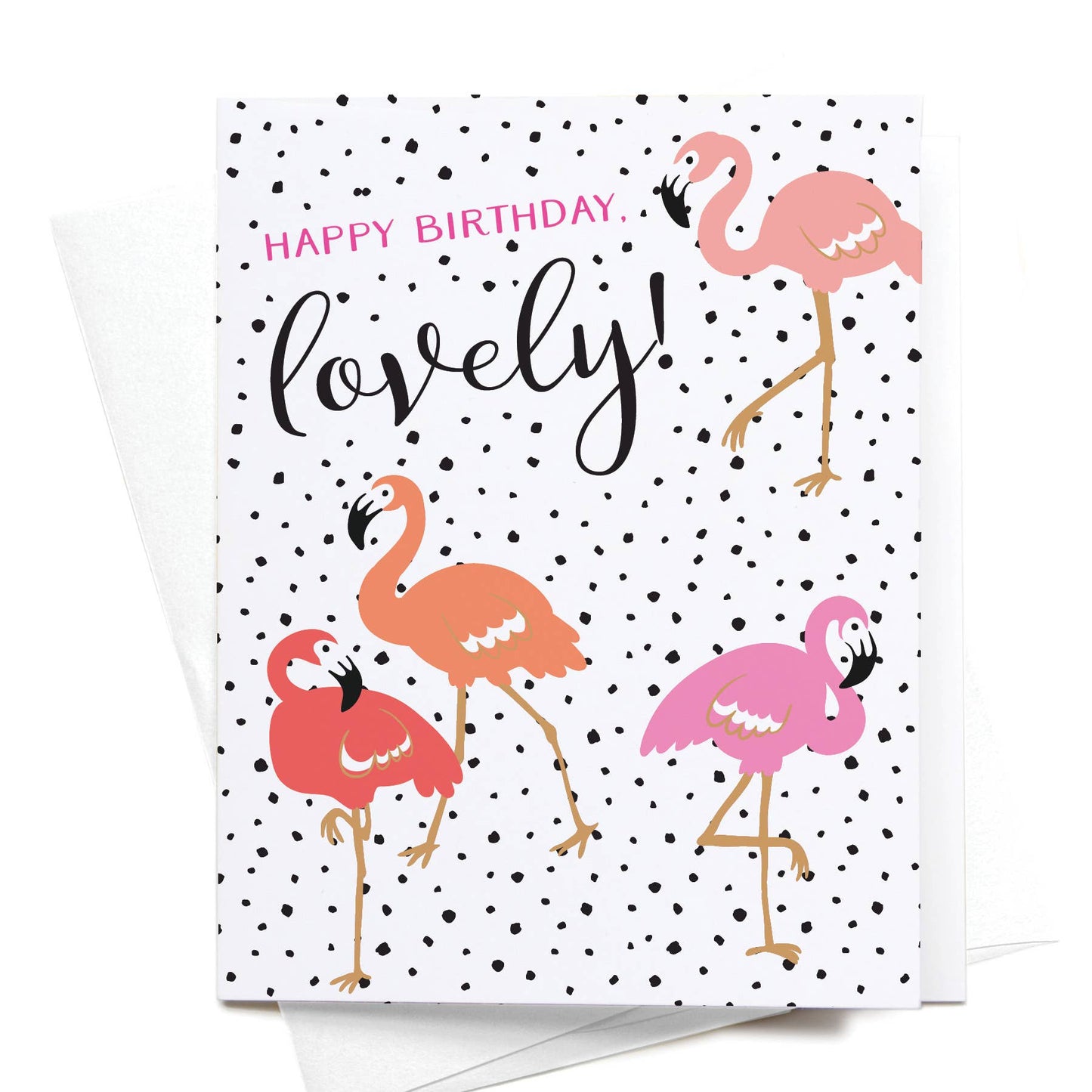"Happy Birthday Lovely!" Flamingos Greeting Card