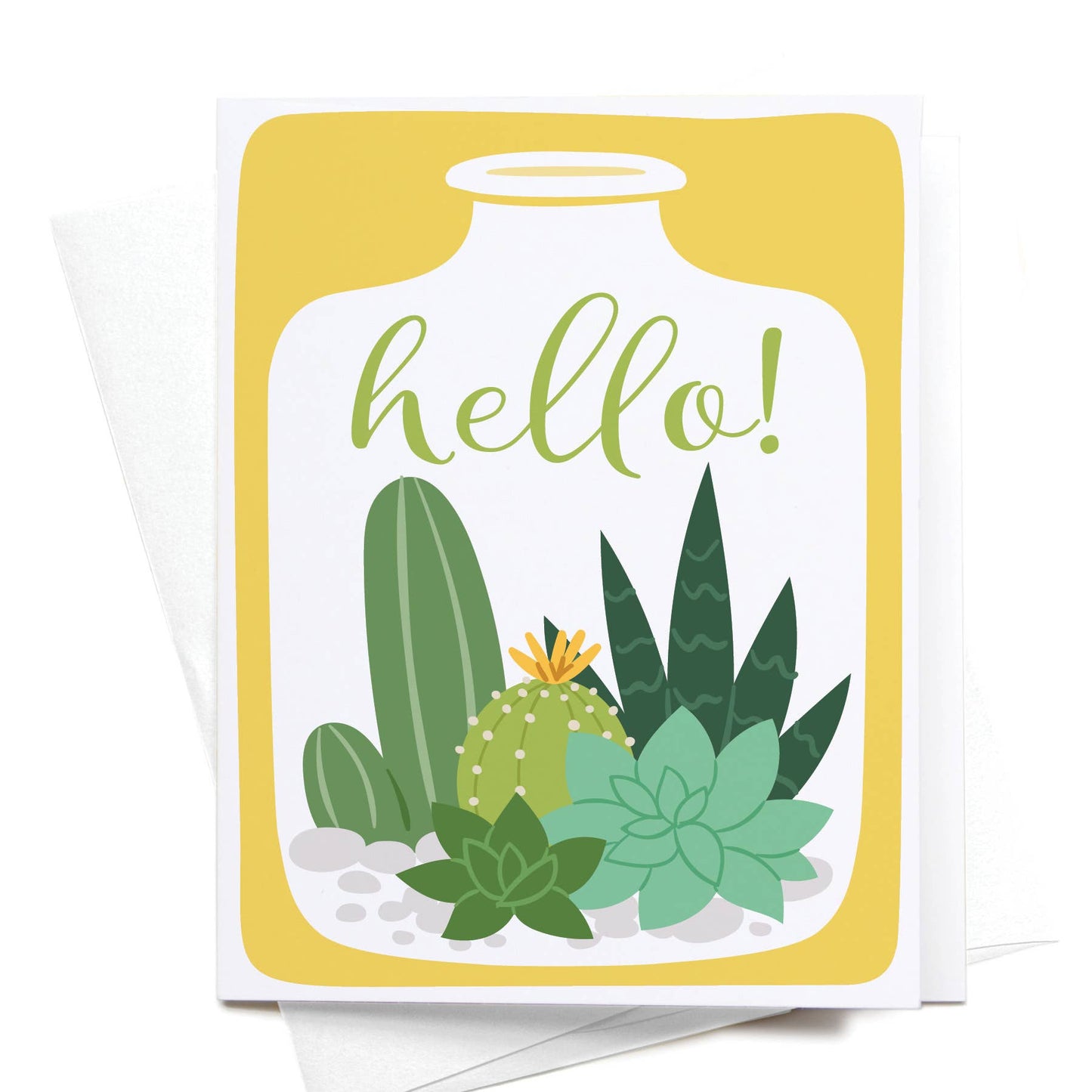 "Hello!" Succulent Terrarium Greeting Card