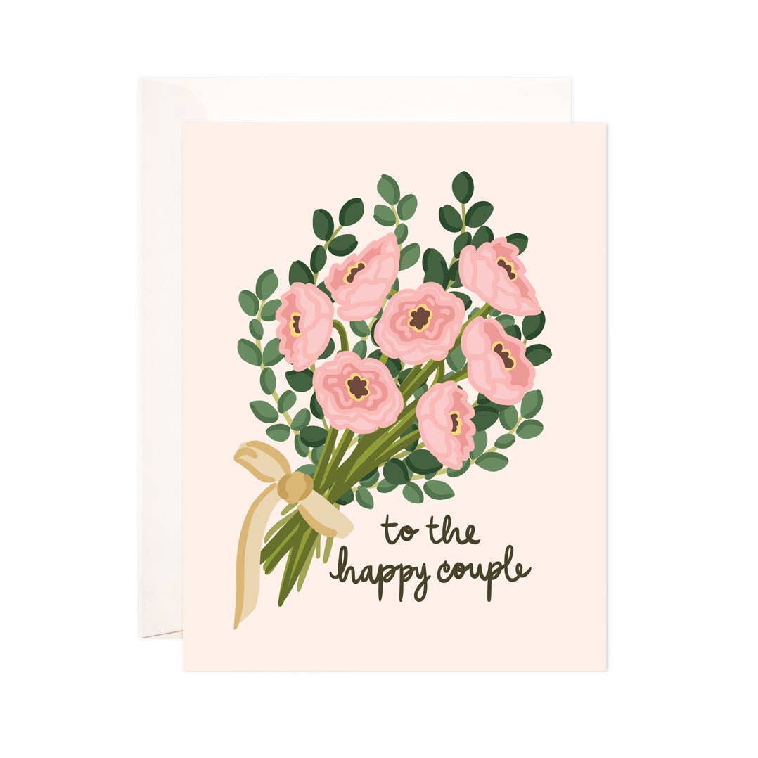 "To the Happy Couple" Bouquet Greeting Card