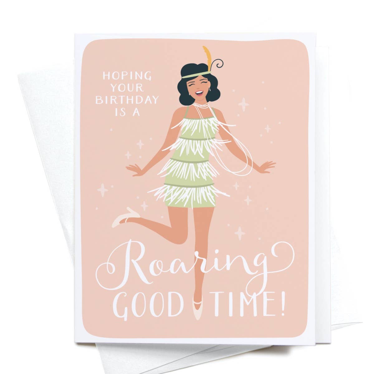 "Roaring Good Time" Flapper Birthday Greeting Card