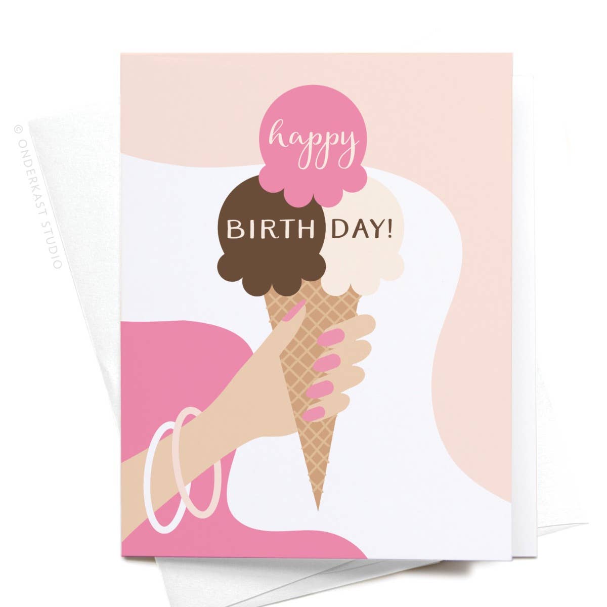 "Happy Birthday!" Ice Cream Cone Greeting Card