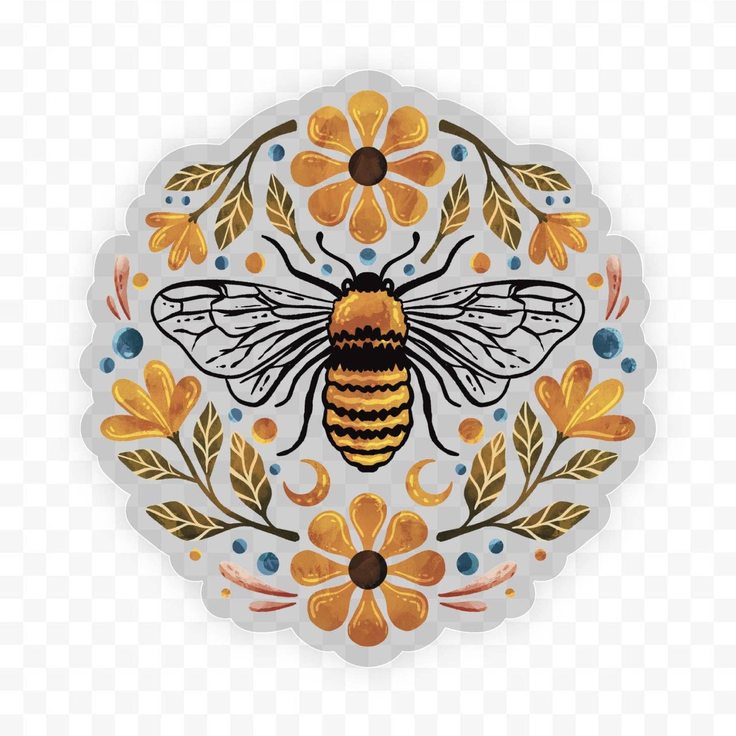 Flowers & Bee Sticker