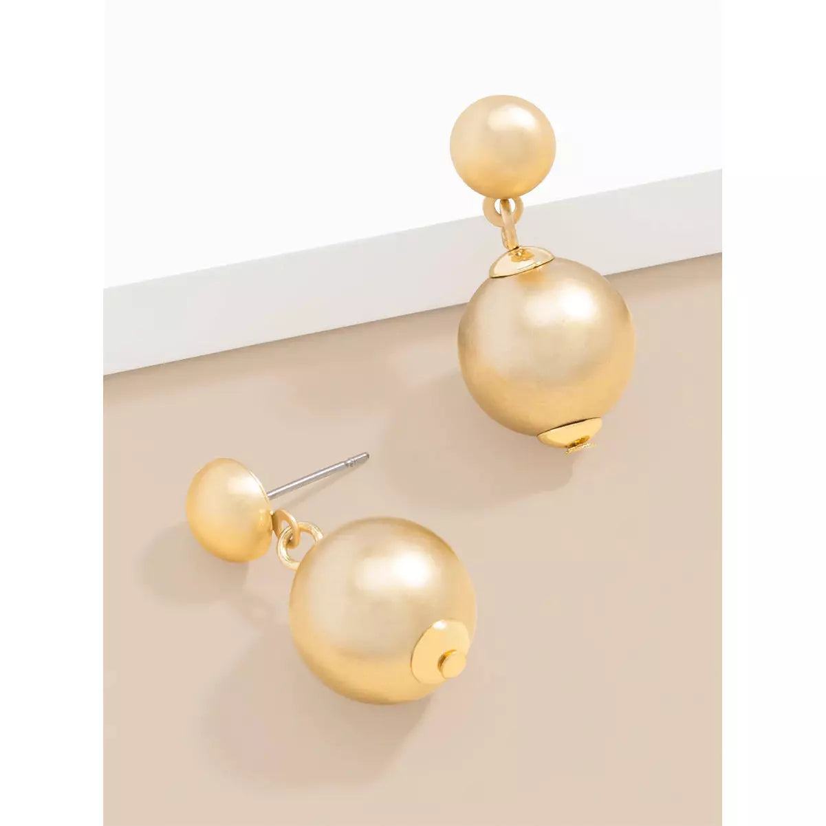 Gold Ball Drop Earring