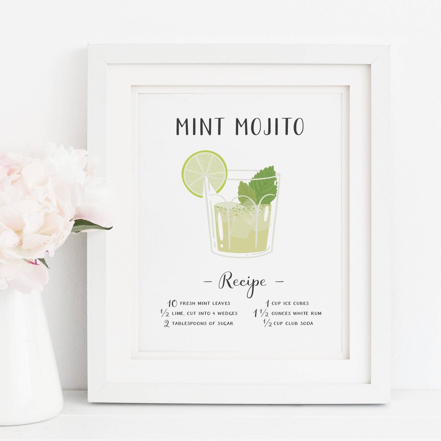 Mint Mojito Cocktail Art Print
