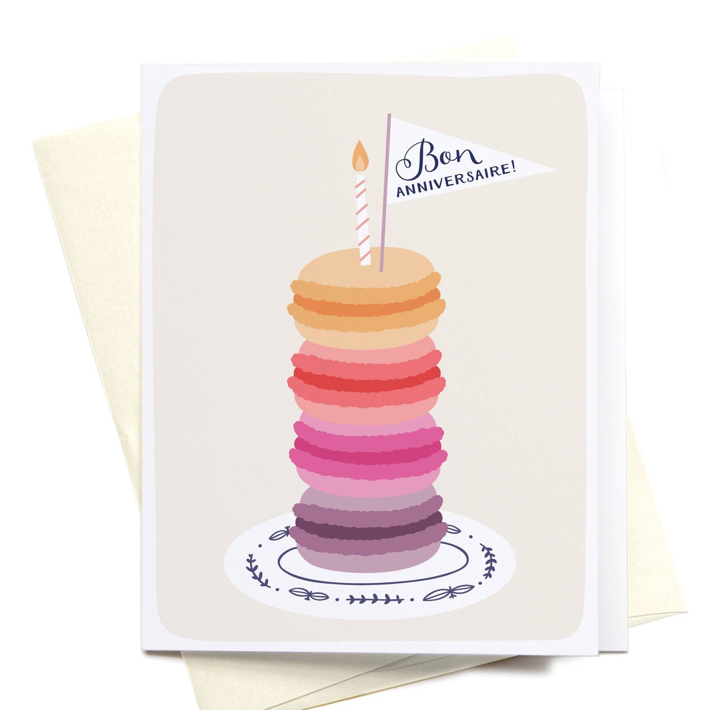 "Bon Anniversaire" Macarons Greeting Card